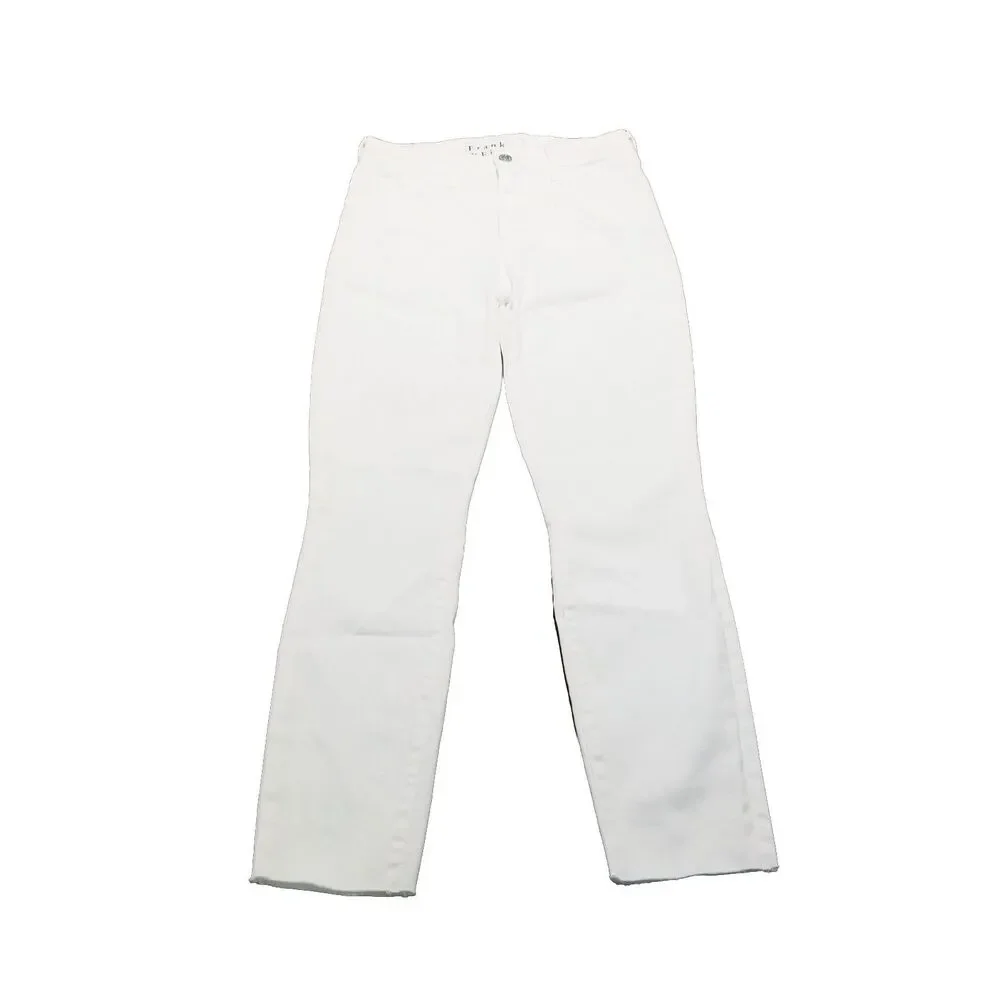 Frank & Eileen Sligo Jeans Women's Size 27 White Stretch Raw Hem USA (27x26)